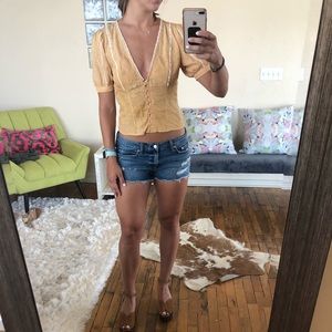 Free people yellow blouse